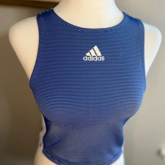 Adidas Womens Zippable Blue Small
Cropped Stripes - Picture 8 of 12